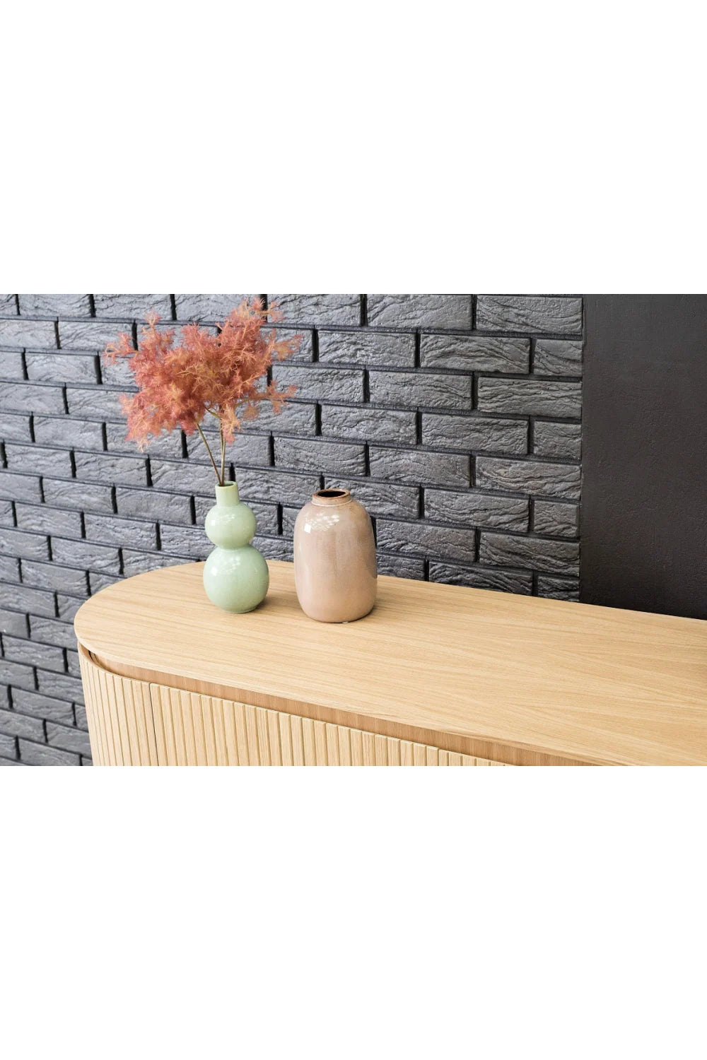 Luxury Oak 4-Door Sideboard European Style for Villa