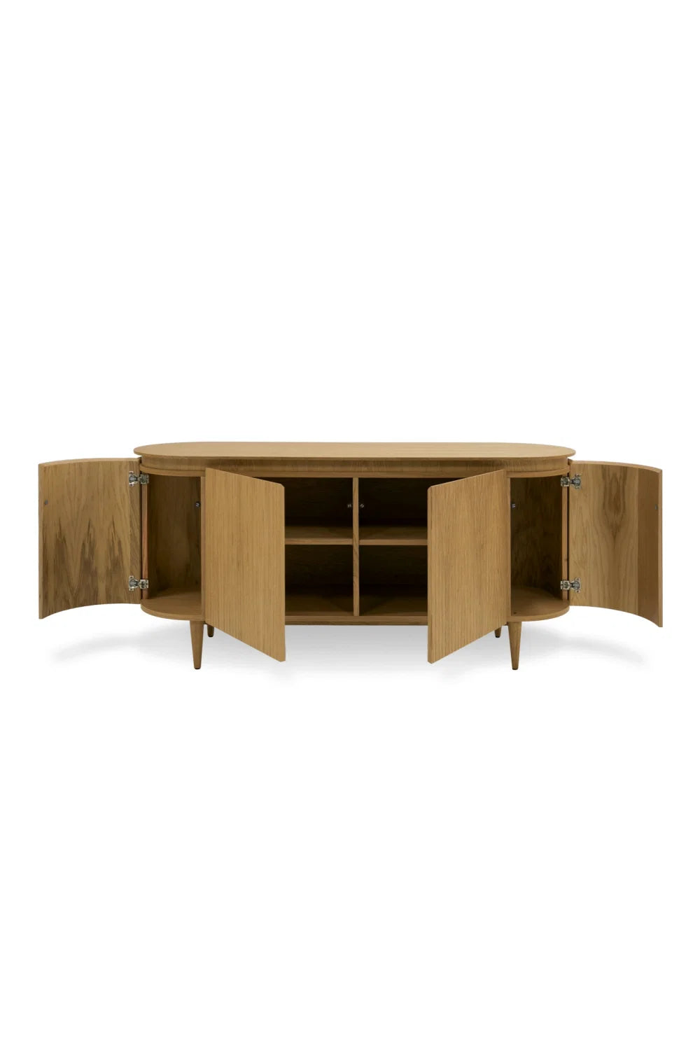 Luxury Oak 4-Door Sideboard European Style for Villa