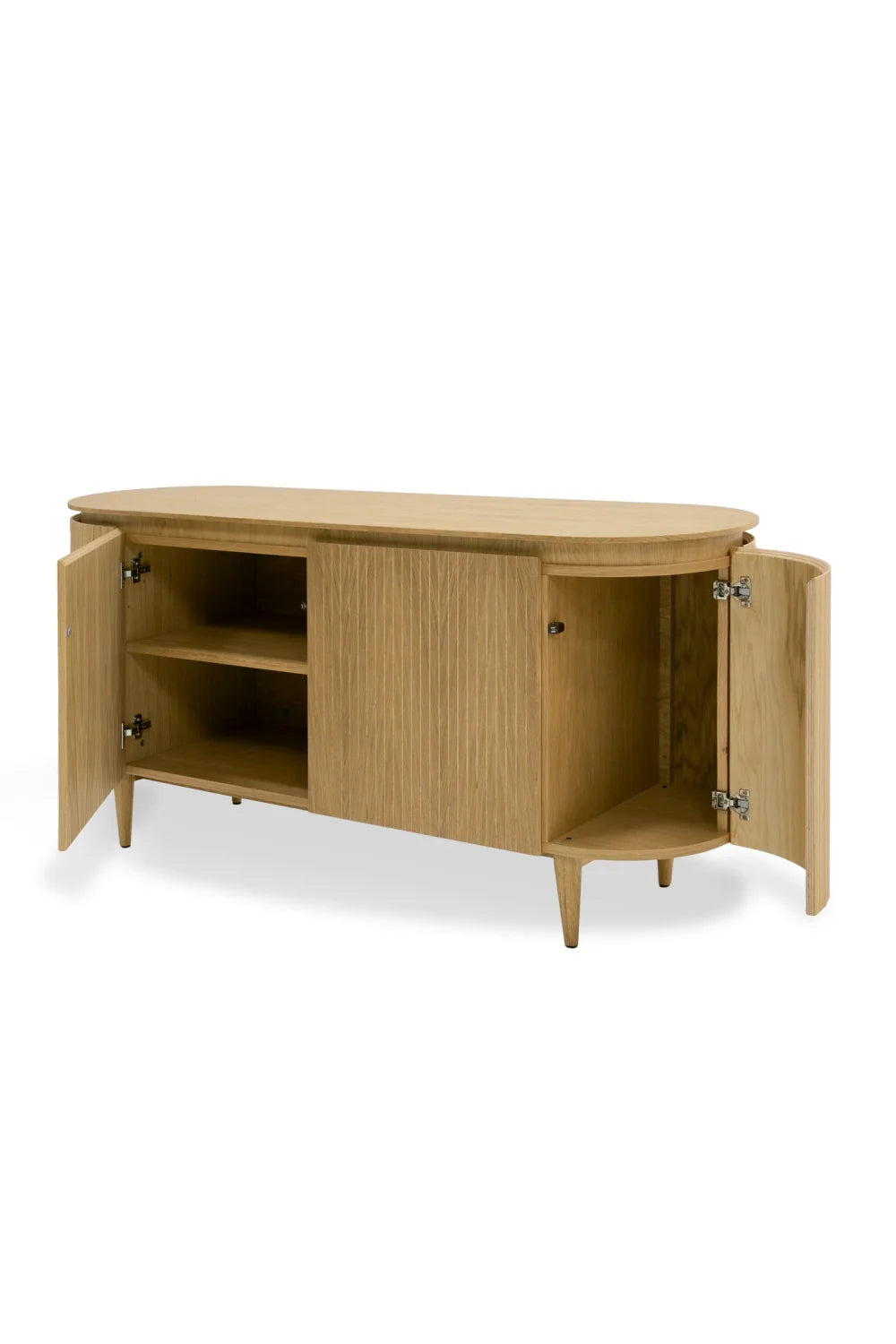 Luxury Oak 4-Door Sideboard European Style for Villa