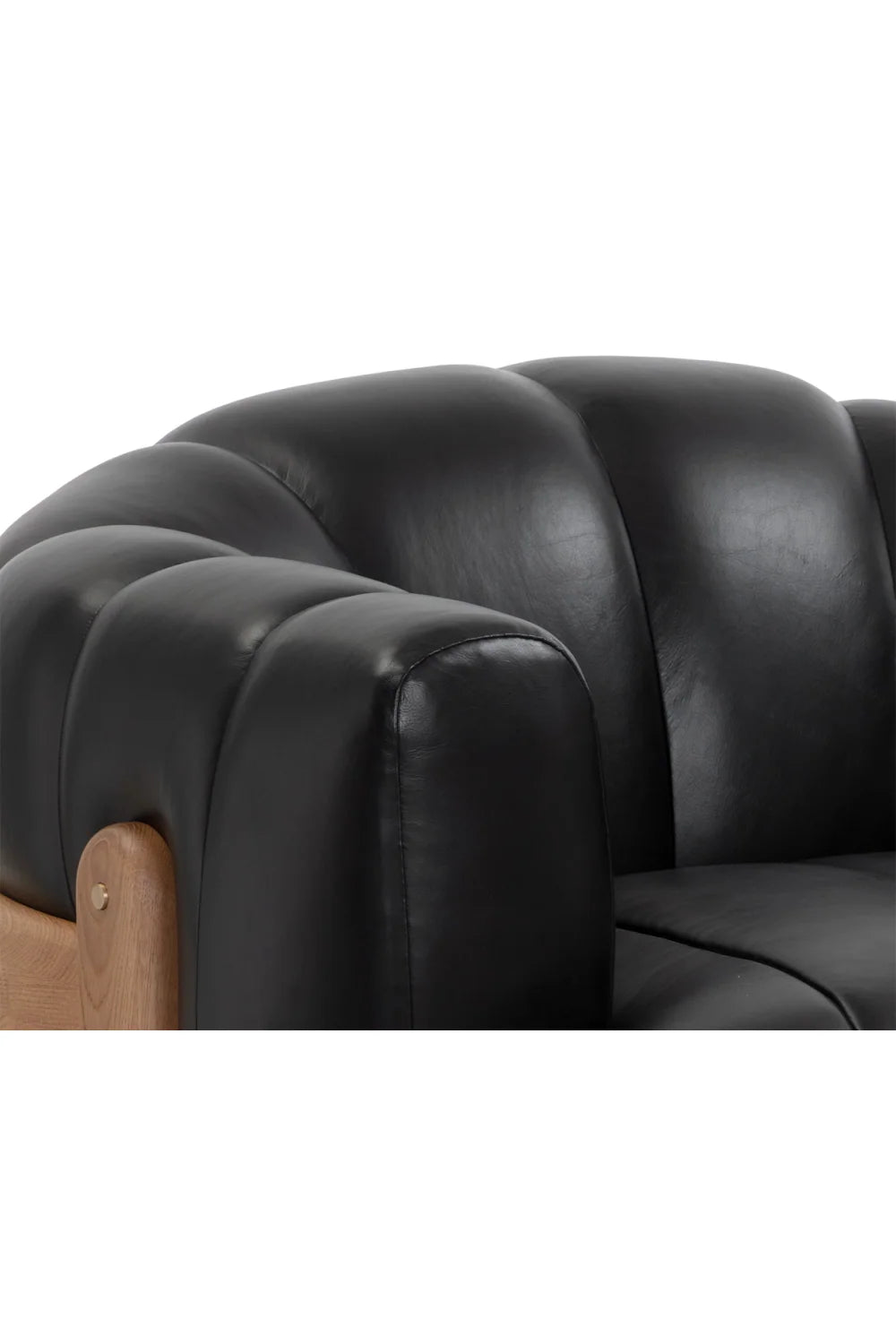 Luxury Oak Base Barrel Swivel Armchair Modern Italian Style for Villa