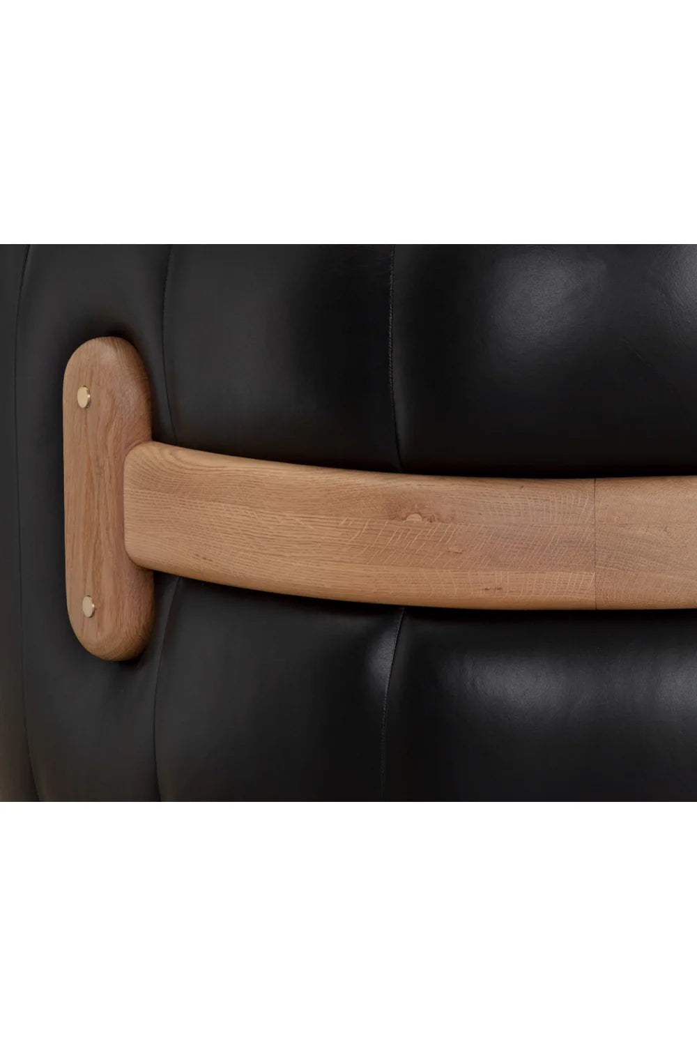 Luxury Oak Base Barrel Swivel Armchair Modern Italian Style for Villa