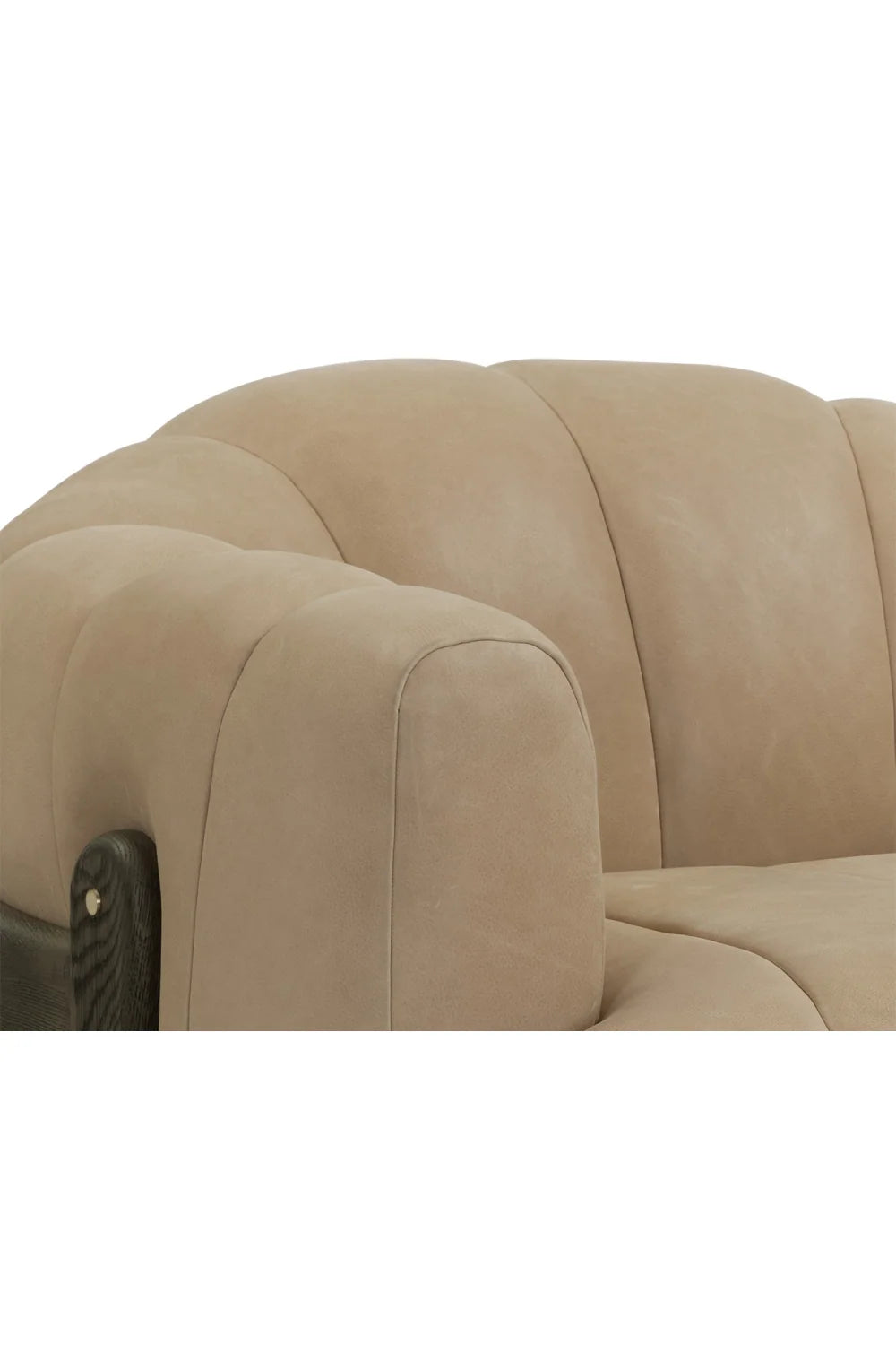 Luxury Oak Base Barrel Swivel Armchair Modern Italian Style for Villa