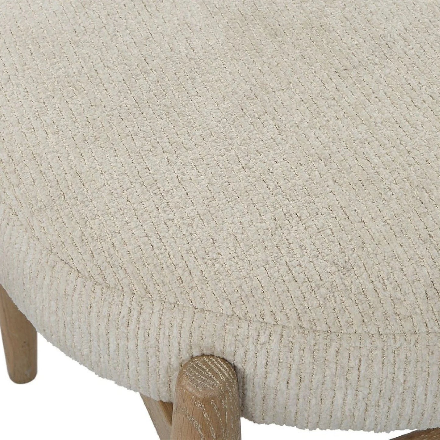 Luxury Oak Base White Fabric Bench European Style for Villa