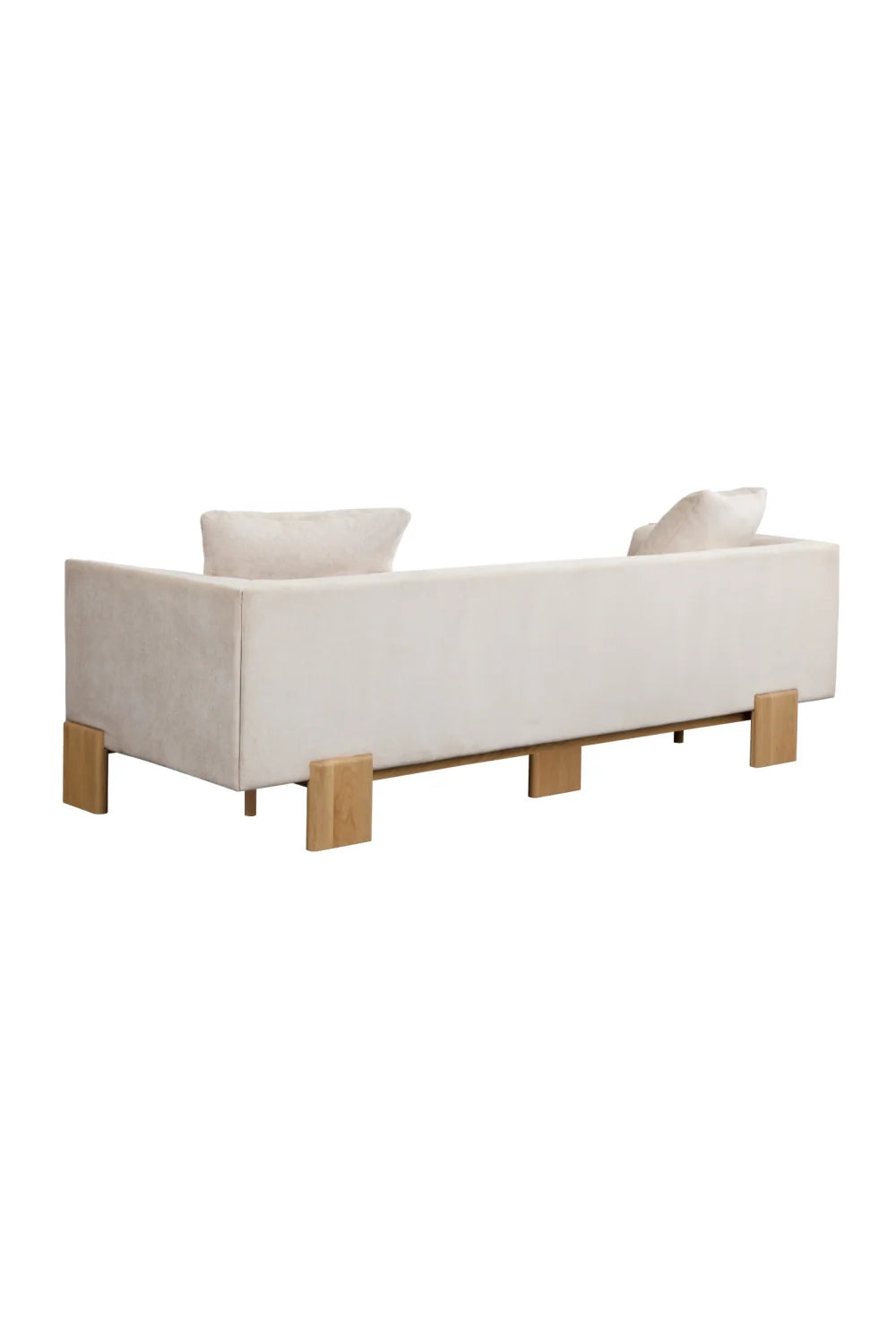 Luxury Oak Base White Upholstered Sofa Modern Italian Style for Villa