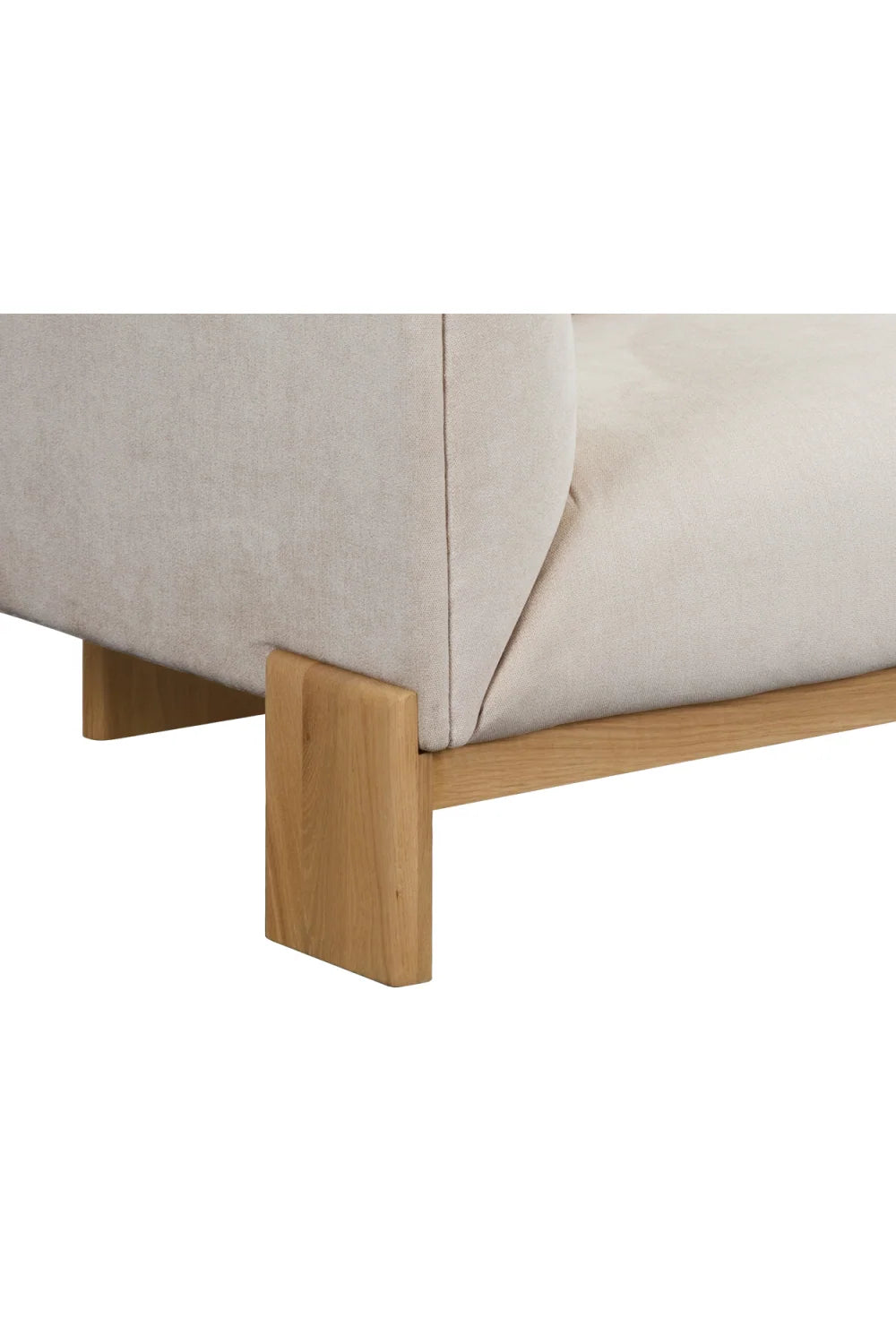 Luxury Oak Base White Upholstered Sofa Modern Italian Style for Villa