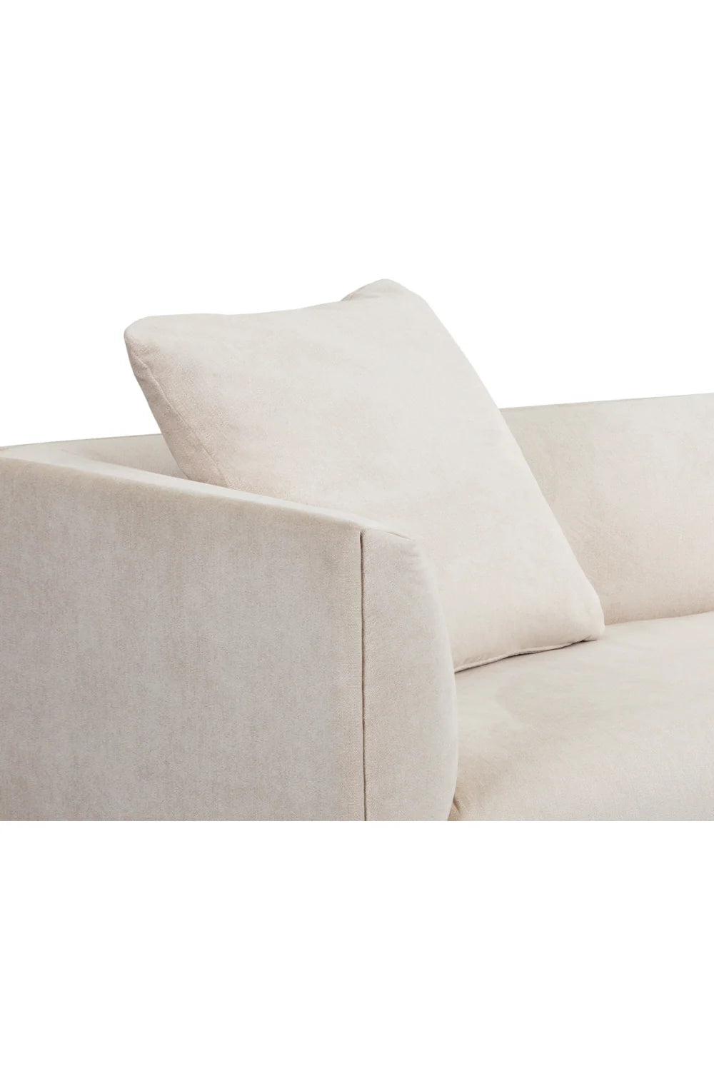 Luxury Oak Base White Upholstered Sofa Modern Italian Style for Villa