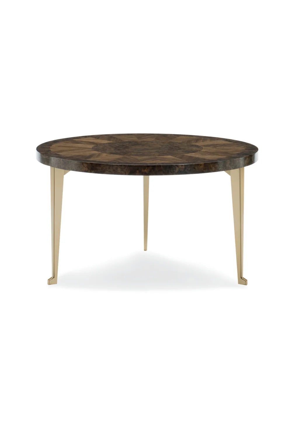 Luxury Oak Burl Round Coffee Table Modern Italian Style for Villa