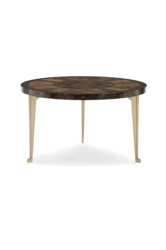 Luxury Oak Burl Round Coffee Table Modern Italian Style for Villa