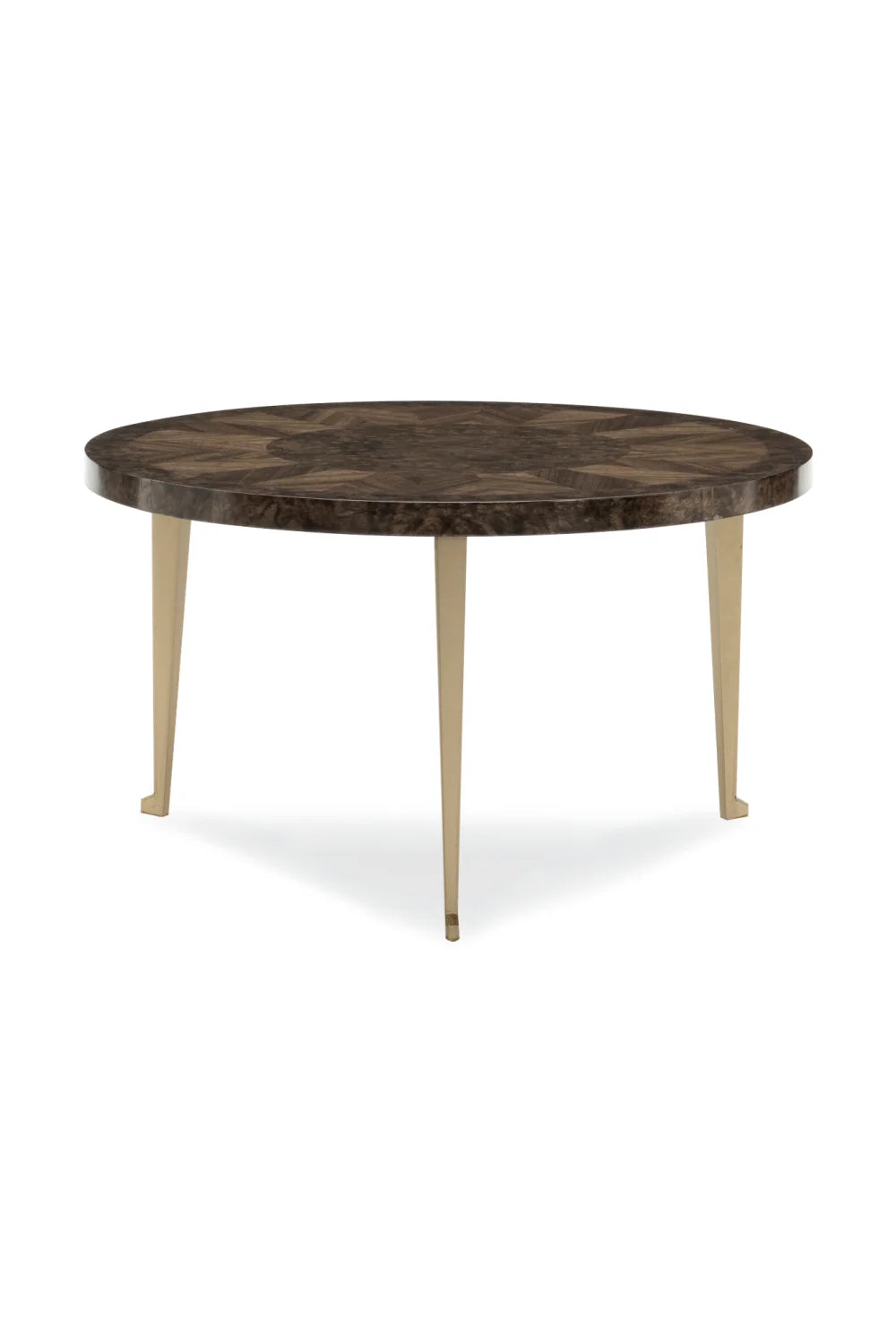 Luxury Oak Burl Round Coffee Table Modern Italian Style for Villa