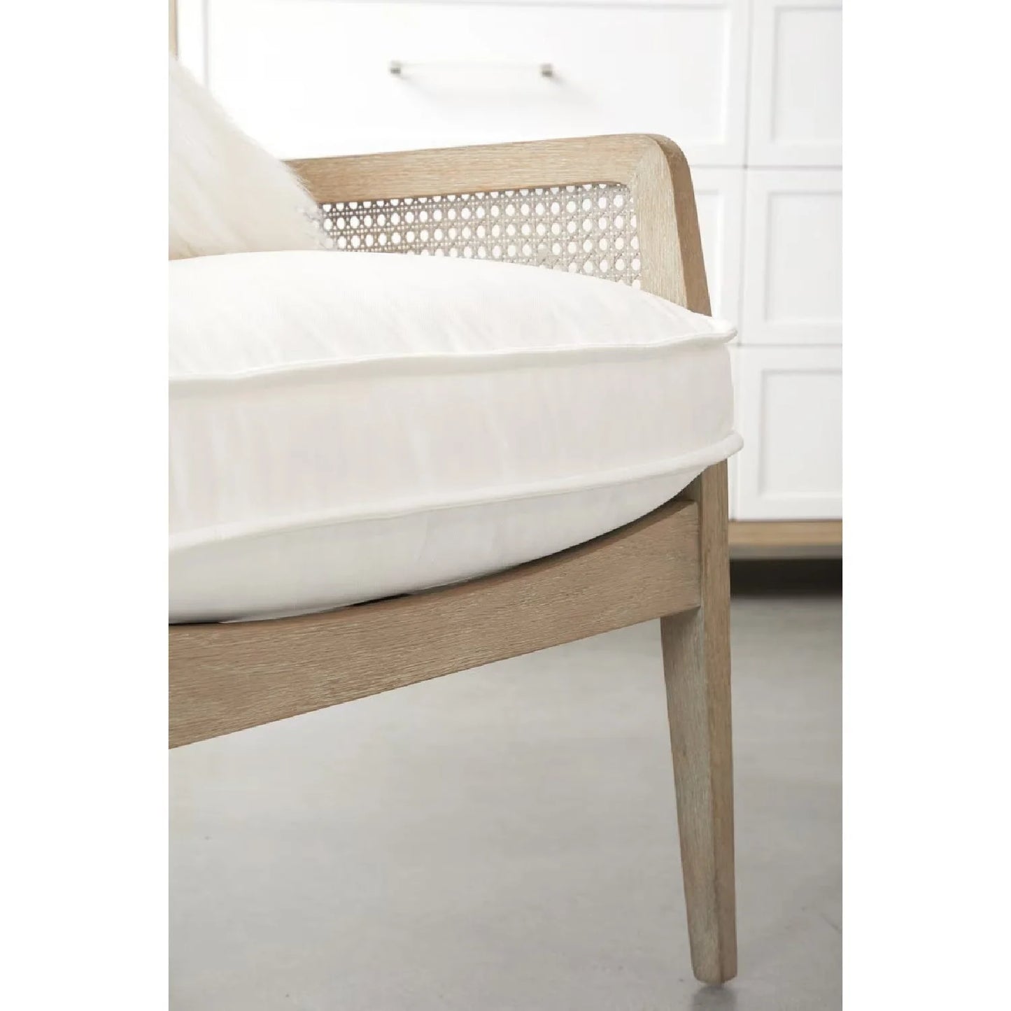 Luxury Oak Canework Lounge Chair Modern Italian Style for Villa