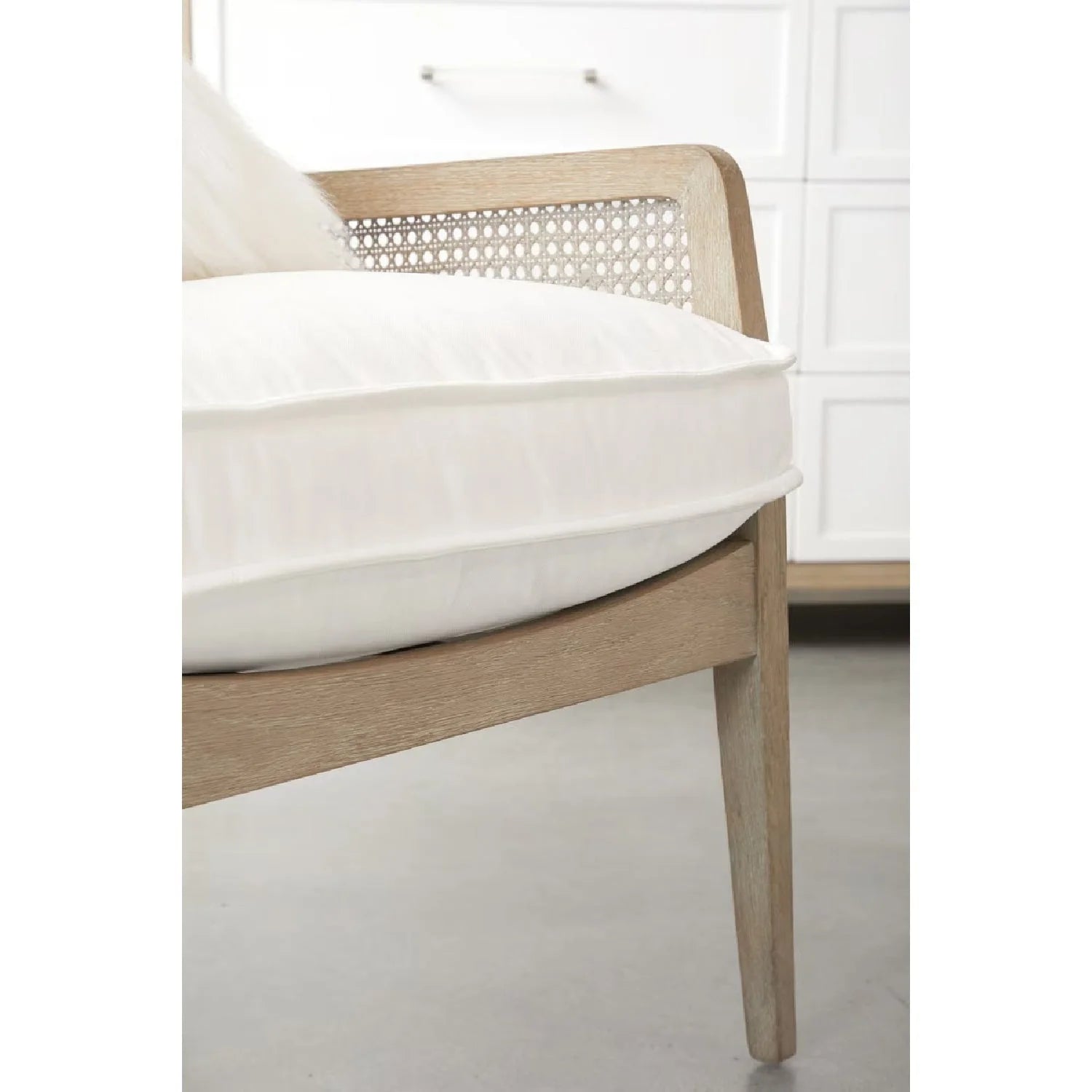 Luxury Oak Canework Lounge Chair Modern Italian Style for Villa