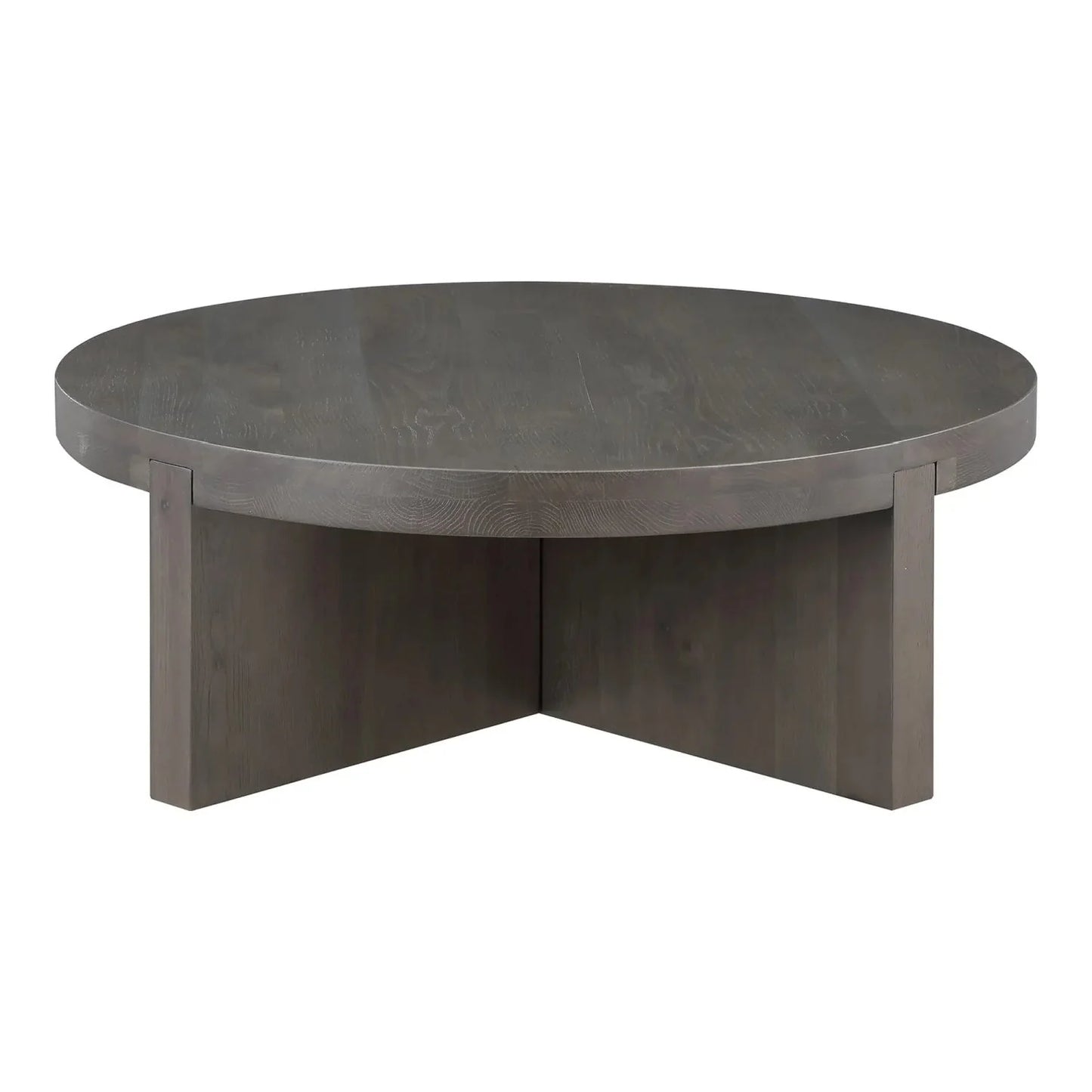 Luxury Oak Cross-Base Round Coffee Table Modern Italian Style for Villa