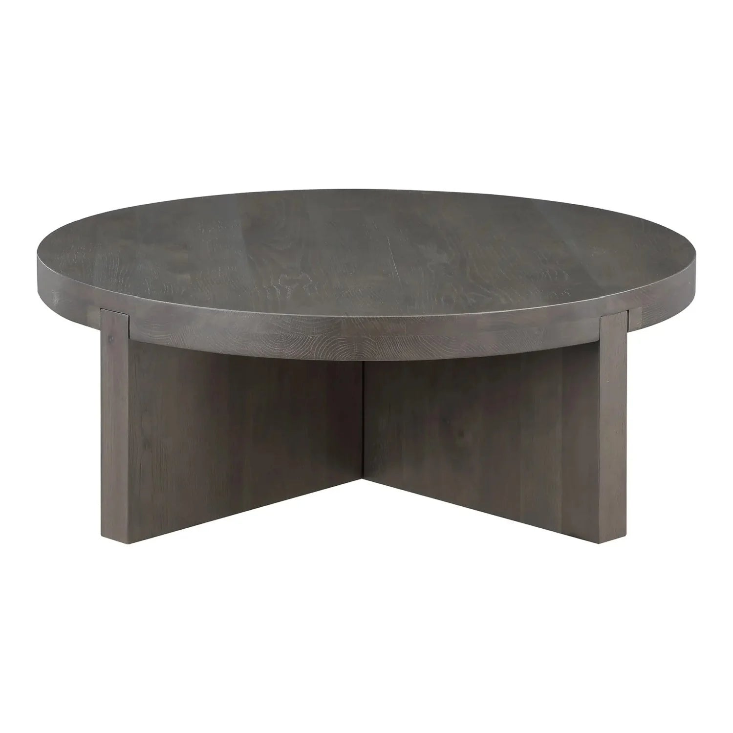 Luxury Oak Cross-Base Round Coffee Table Modern Italian Style for Villa