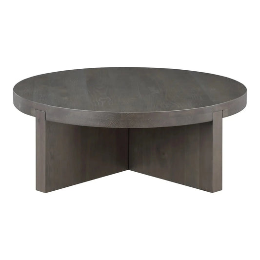 Luxury Oak Cross-Base Round Coffee Table Modern Italian Style for Villa