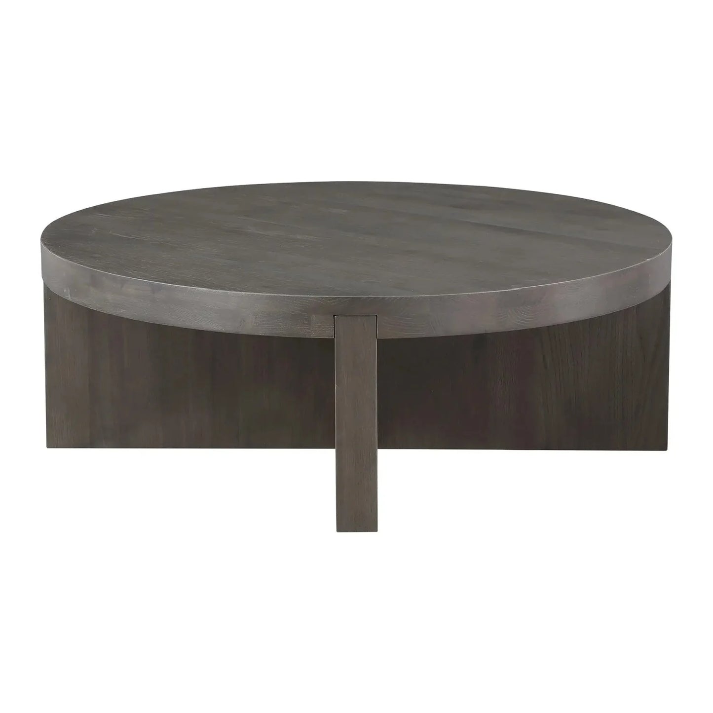 Luxury Oak Cross-Base Round Coffee Table Modern Italian Style for Villa