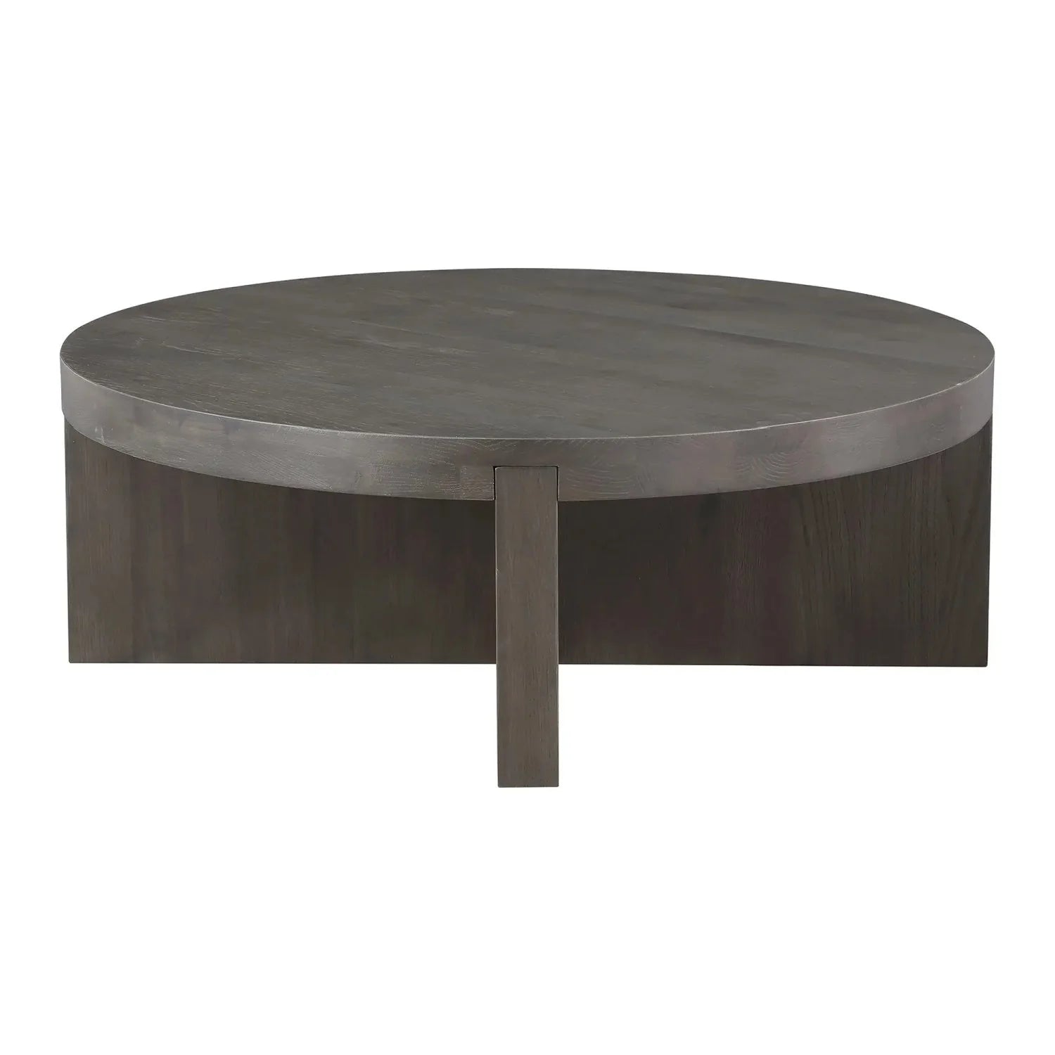Luxury Oak Cross-Base Round Coffee Table Modern Italian Style for Villa