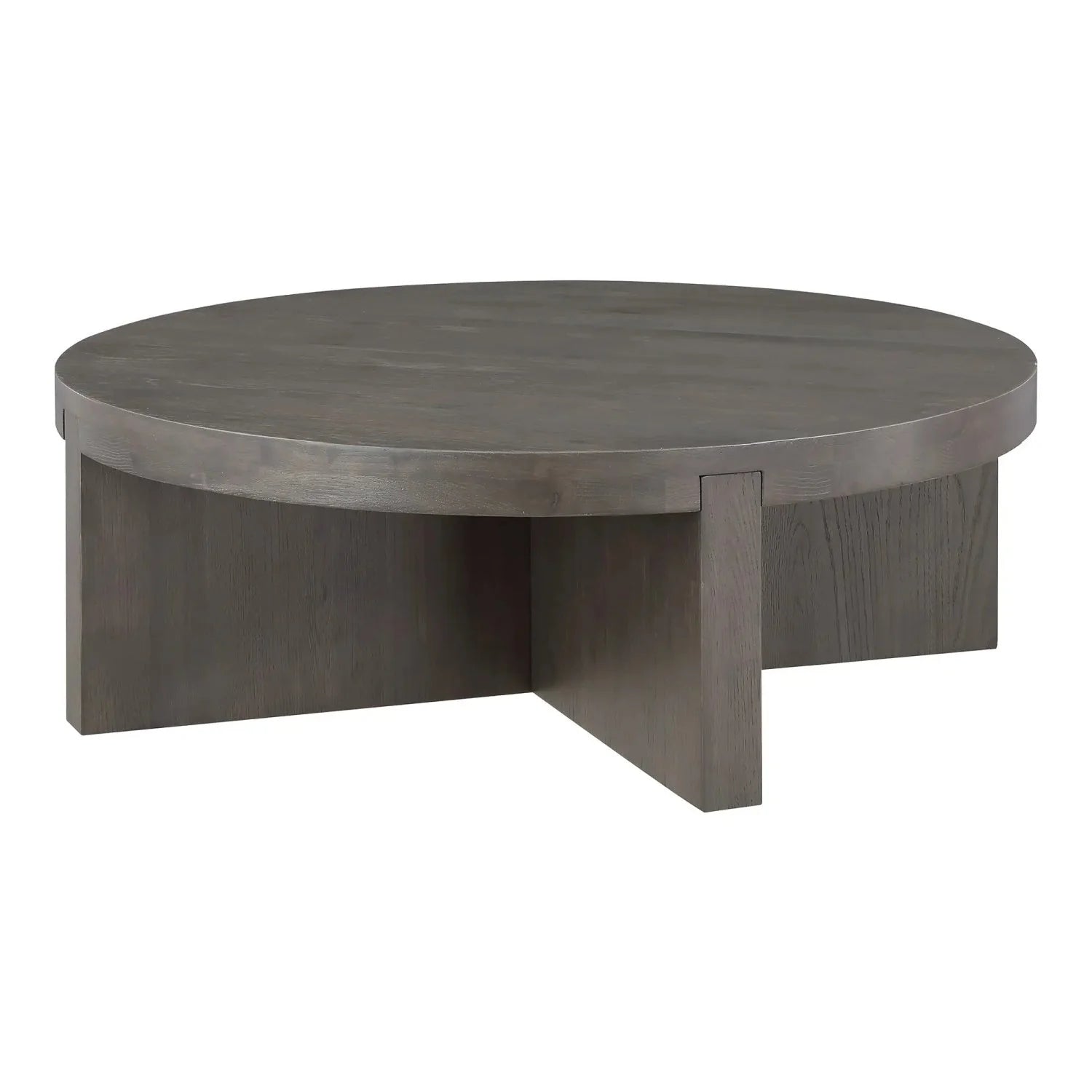 Luxury Oak Cross-Base Round Coffee Table Modern Italian Style for Villa