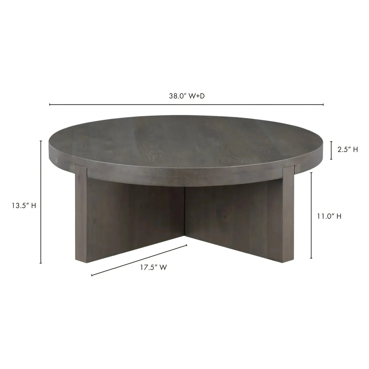 Luxury Oak Cross-Base Round Coffee Table Modern Italian Style for Villa