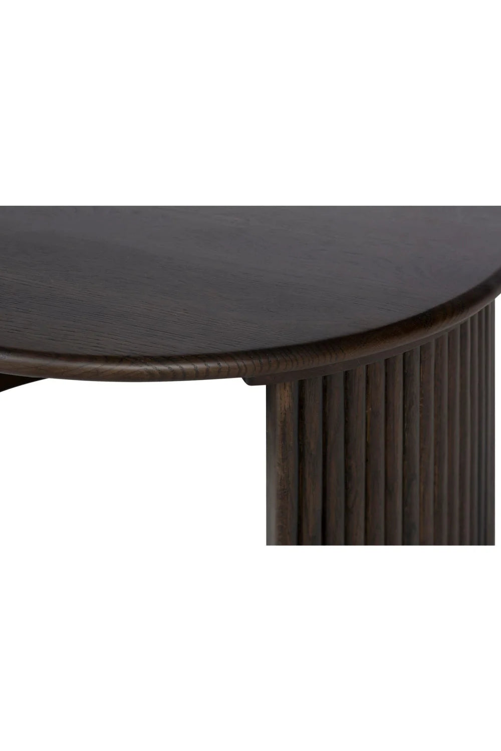 Luxury Oak Fluted Round Coffee Table Modern Italian Style for Villa