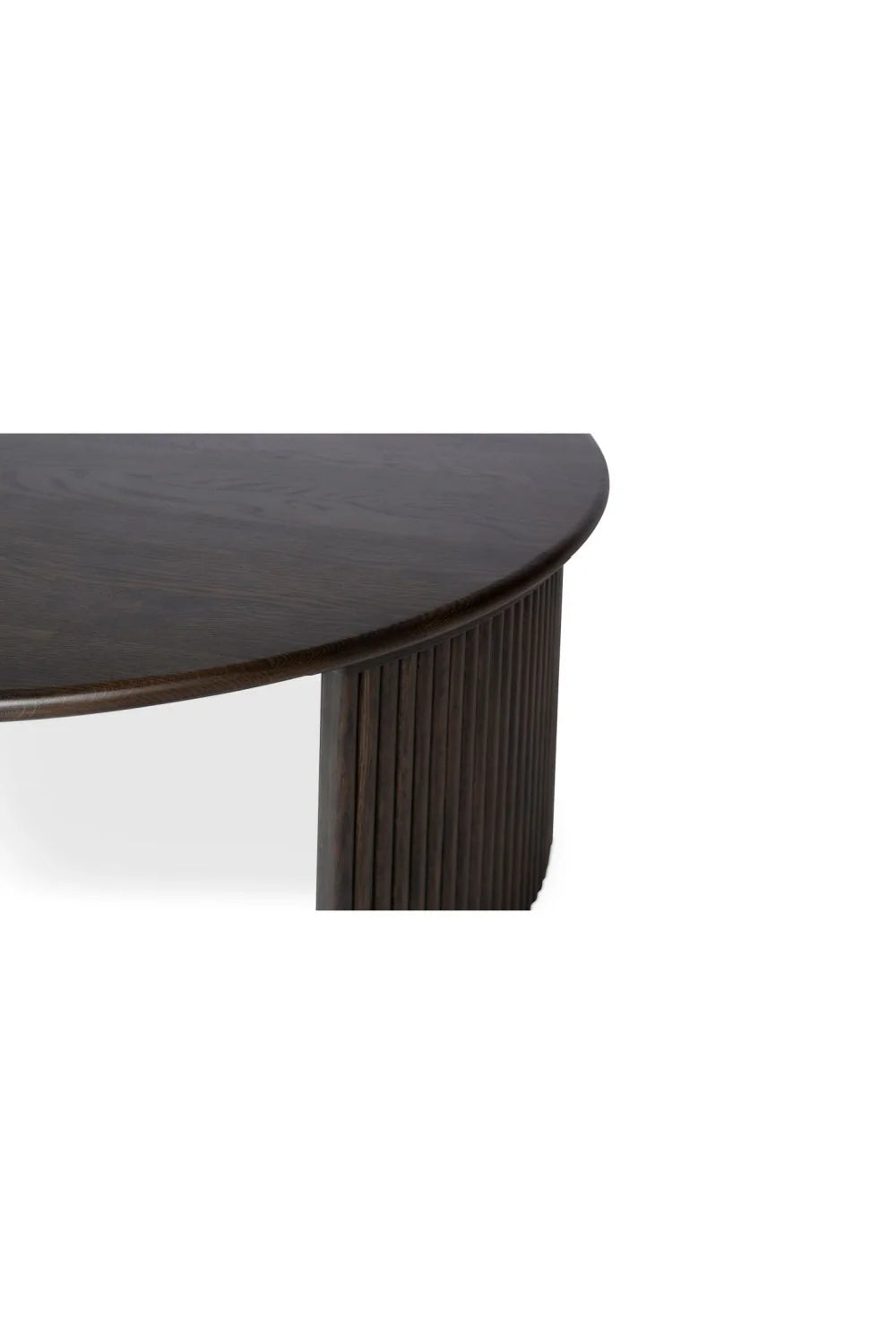Luxury Oak Fluted Round Coffee Table Modern Italian Style for Villa