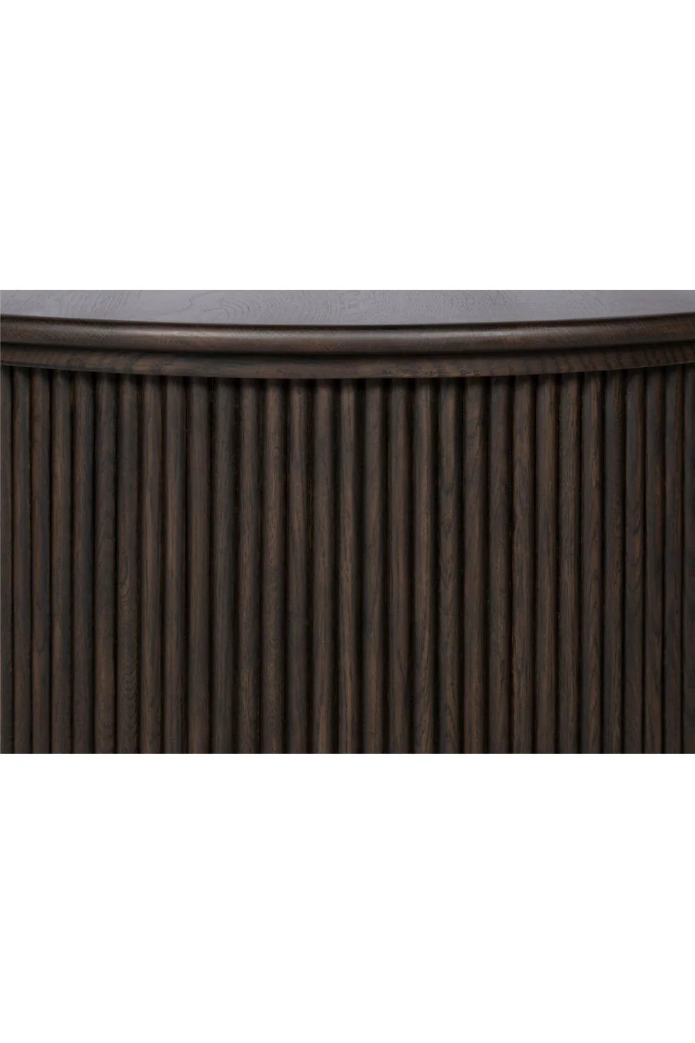 Luxury Oak Fluted Round Coffee Table Modern Italian Style for Villa