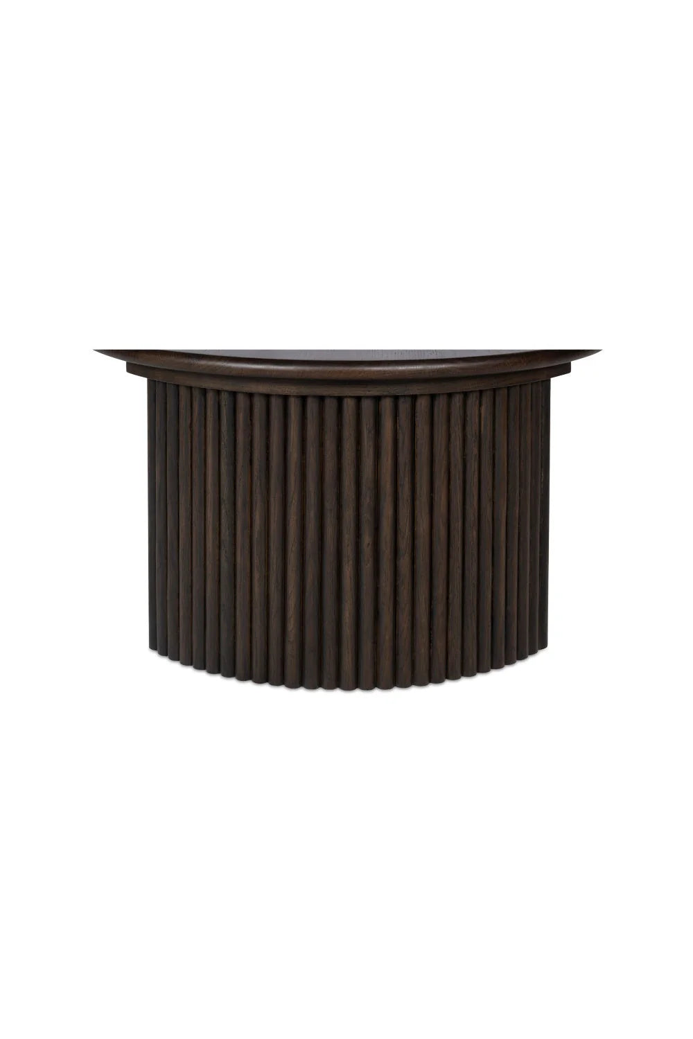 Luxury Oak Fluted Round Coffee Table Modern Italian Style for Villa