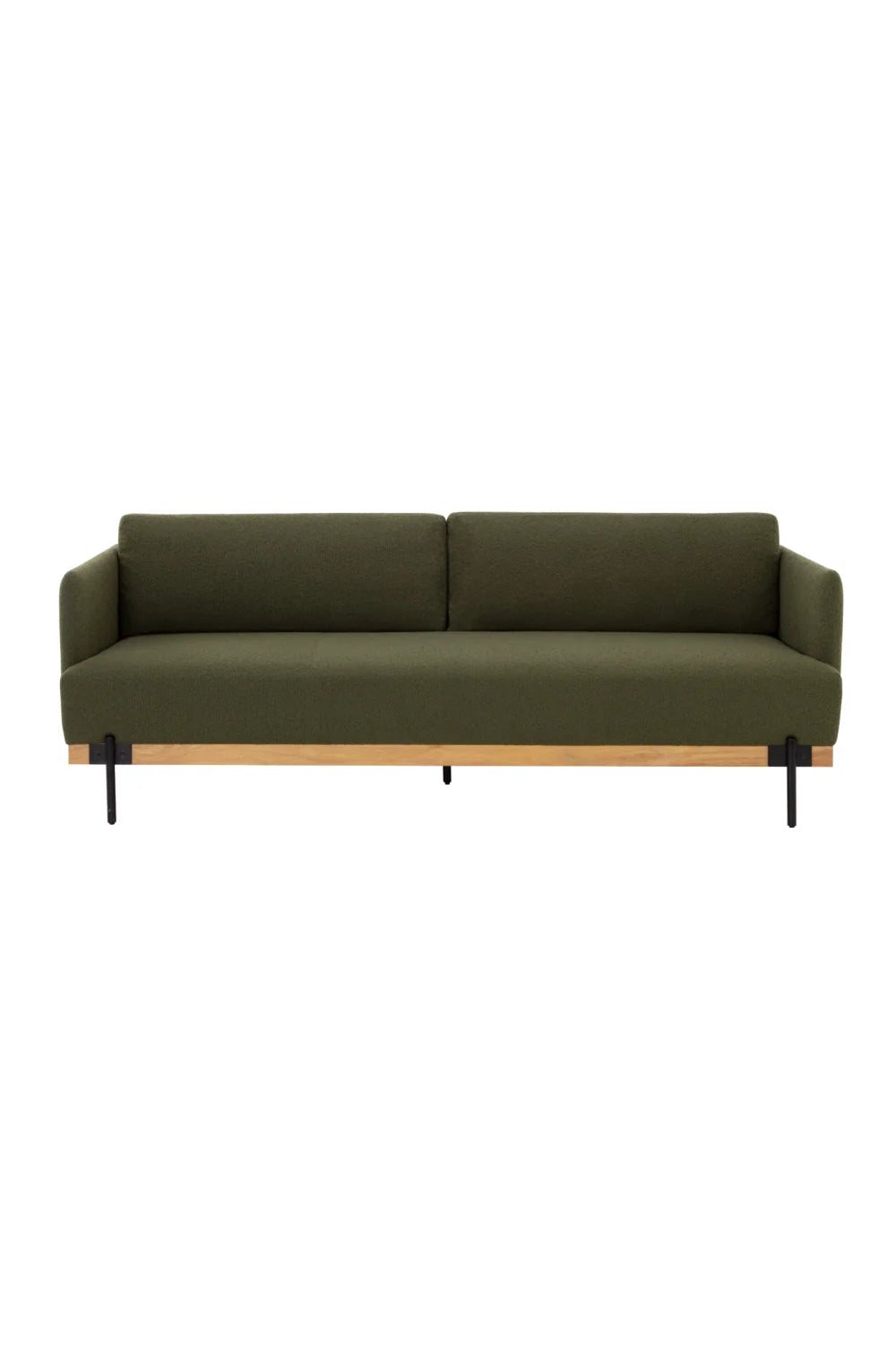 Luxury Oak Frame Boucle Sofa Modern Italian Style for Villa
