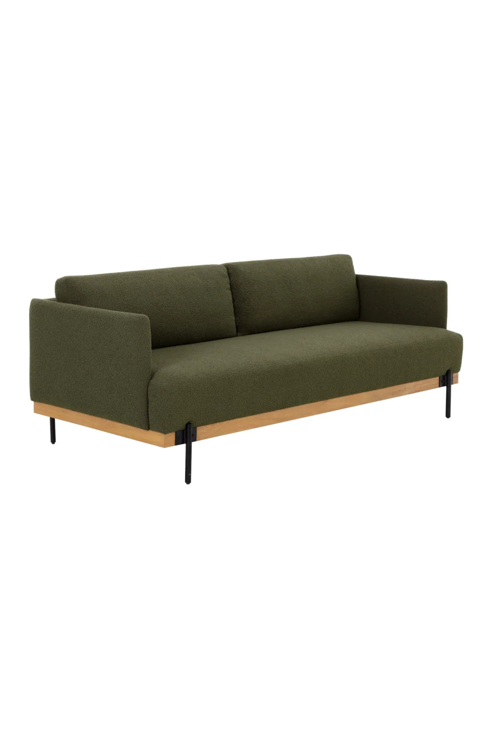 Luxury Oak Frame Boucle Sofa Modern Italian Style for Villa
