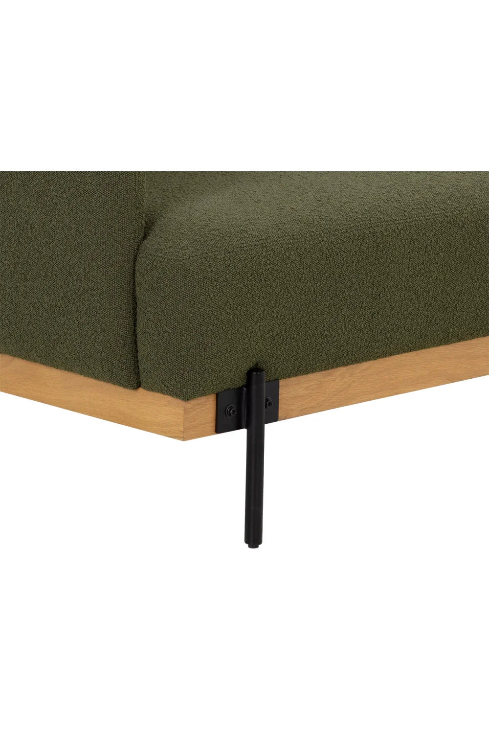 Luxury Oak Frame Boucle Sofa Modern Italian Style for Villa