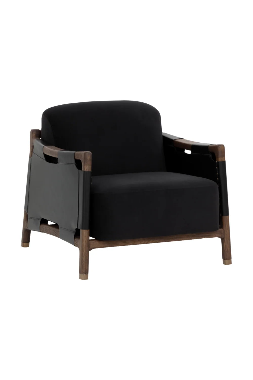 Luxury Oak Framed Lounge Chair Modern European Style for Villa