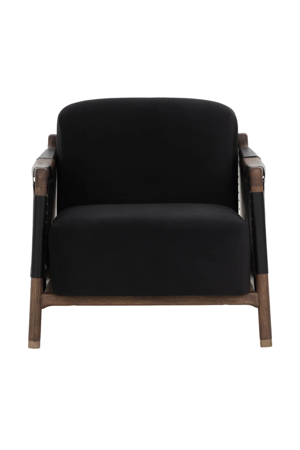 Luxury Oak Framed Lounge Chair Modern European Style for Villa