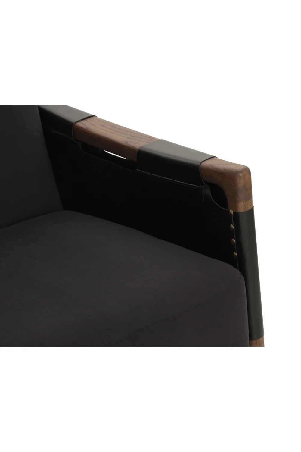 Luxury Oak Framed Lounge Chair Modern European Style for Villa