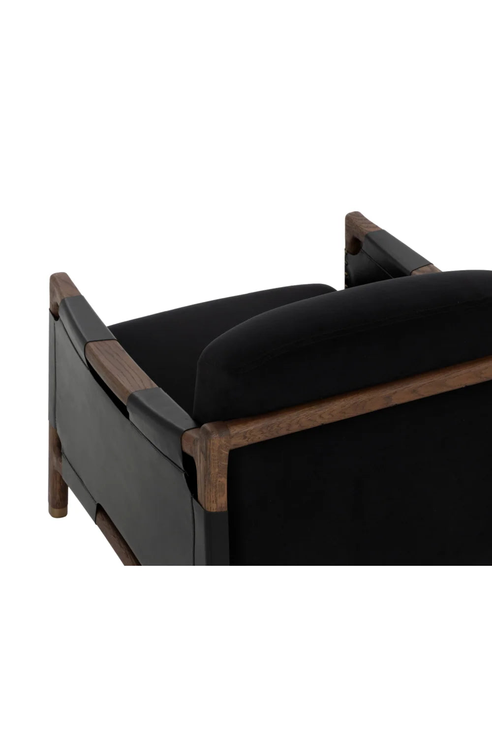 Luxury Oak Framed Lounge Chair Modern European Style for Villa