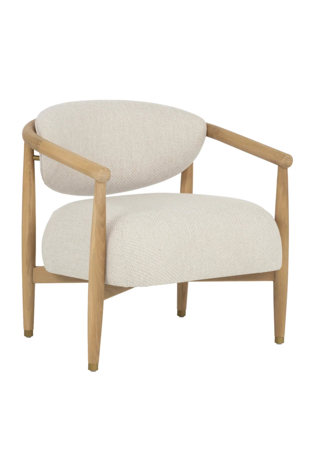 Luxury Oak Framed Lounge Chair Modern Italian Style for Villa
