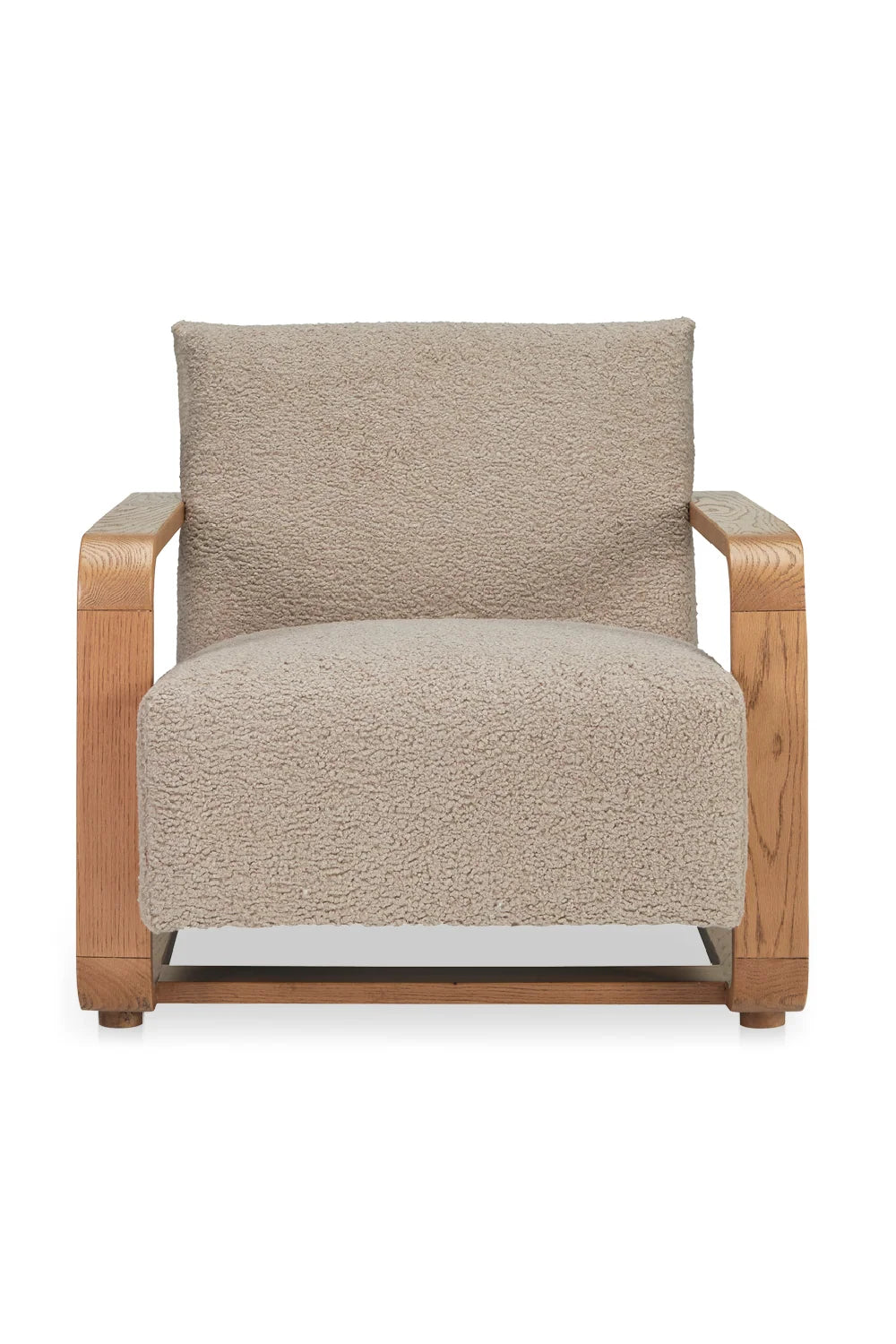Luxury Oak Framed Lounge Chair Modern Italian Style for Villa