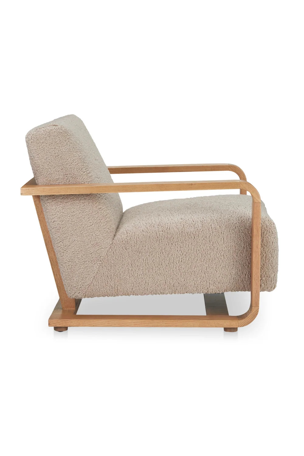 Luxury Oak Framed Lounge Chair Modern Italian Style for Villa