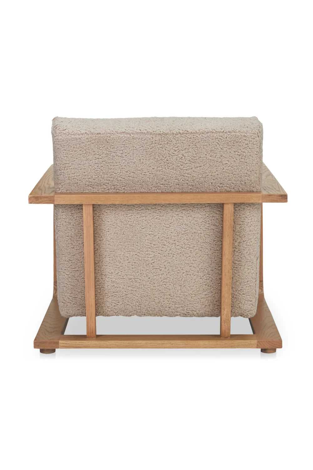 Luxury Oak Framed Lounge Chair Modern Italian Style for Villa