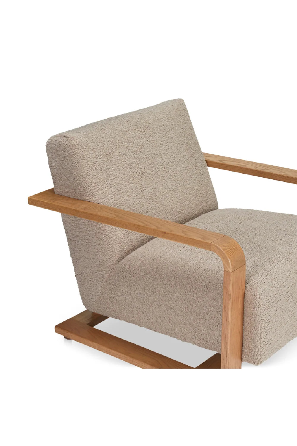 Luxury Oak Framed Lounge Chair Modern Italian Style for Villa