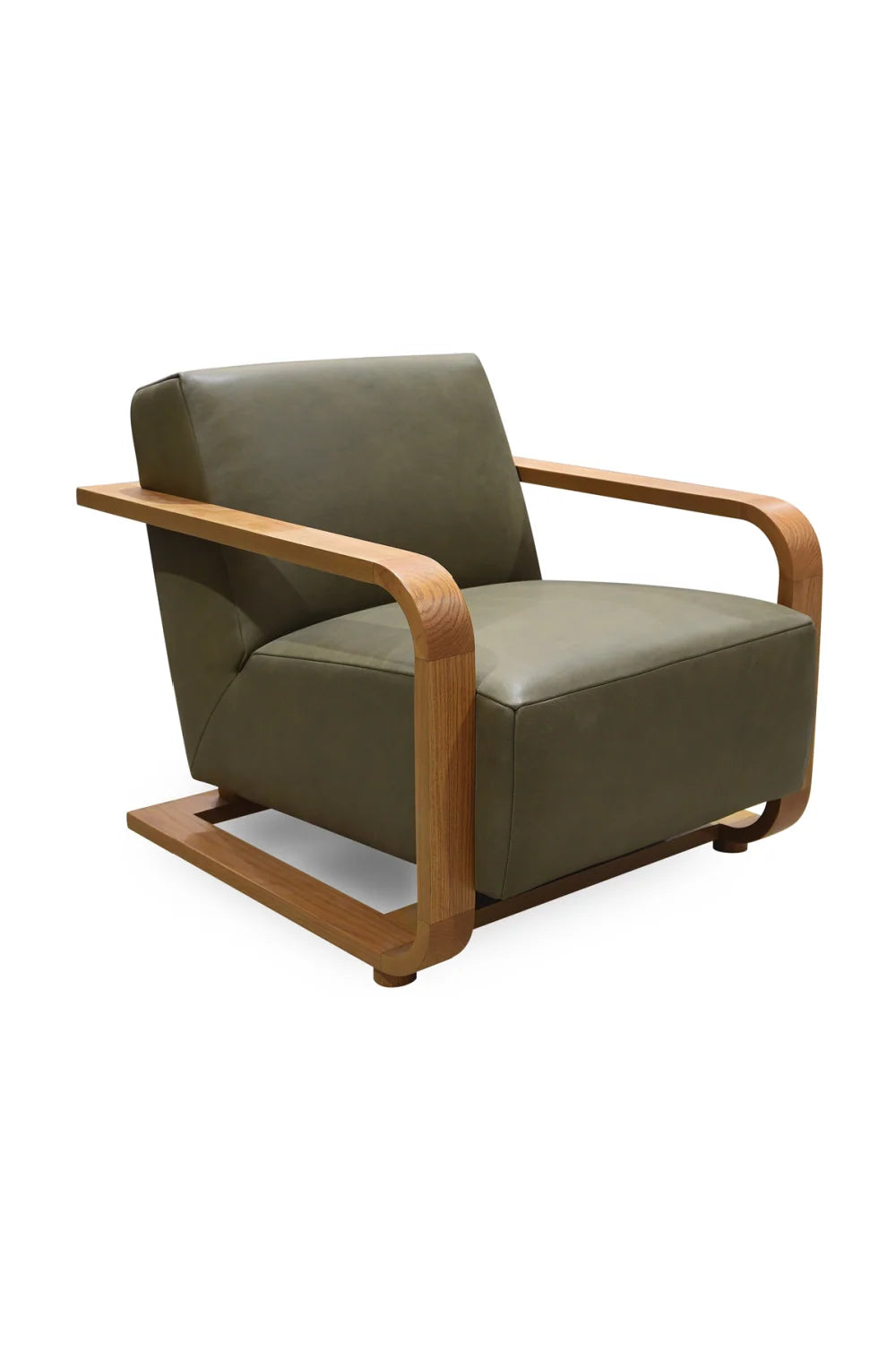 Luxury Oak Framed Lounge Chair Modern Italian Style for Villa