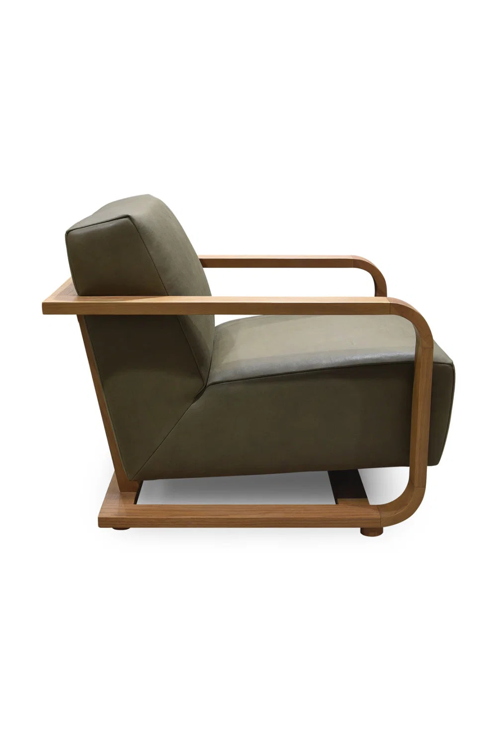 Luxury Oak Framed Lounge Chair Modern Italian Style for Villa