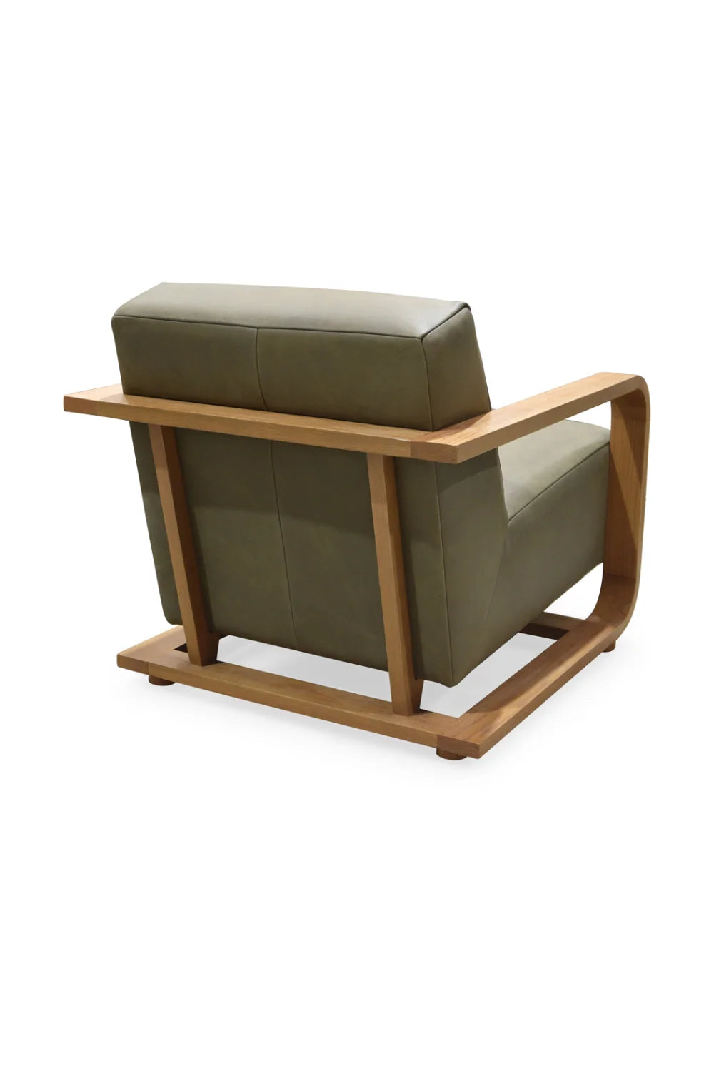Luxury Oak Framed Lounge Chair Modern Italian Style for Villa
