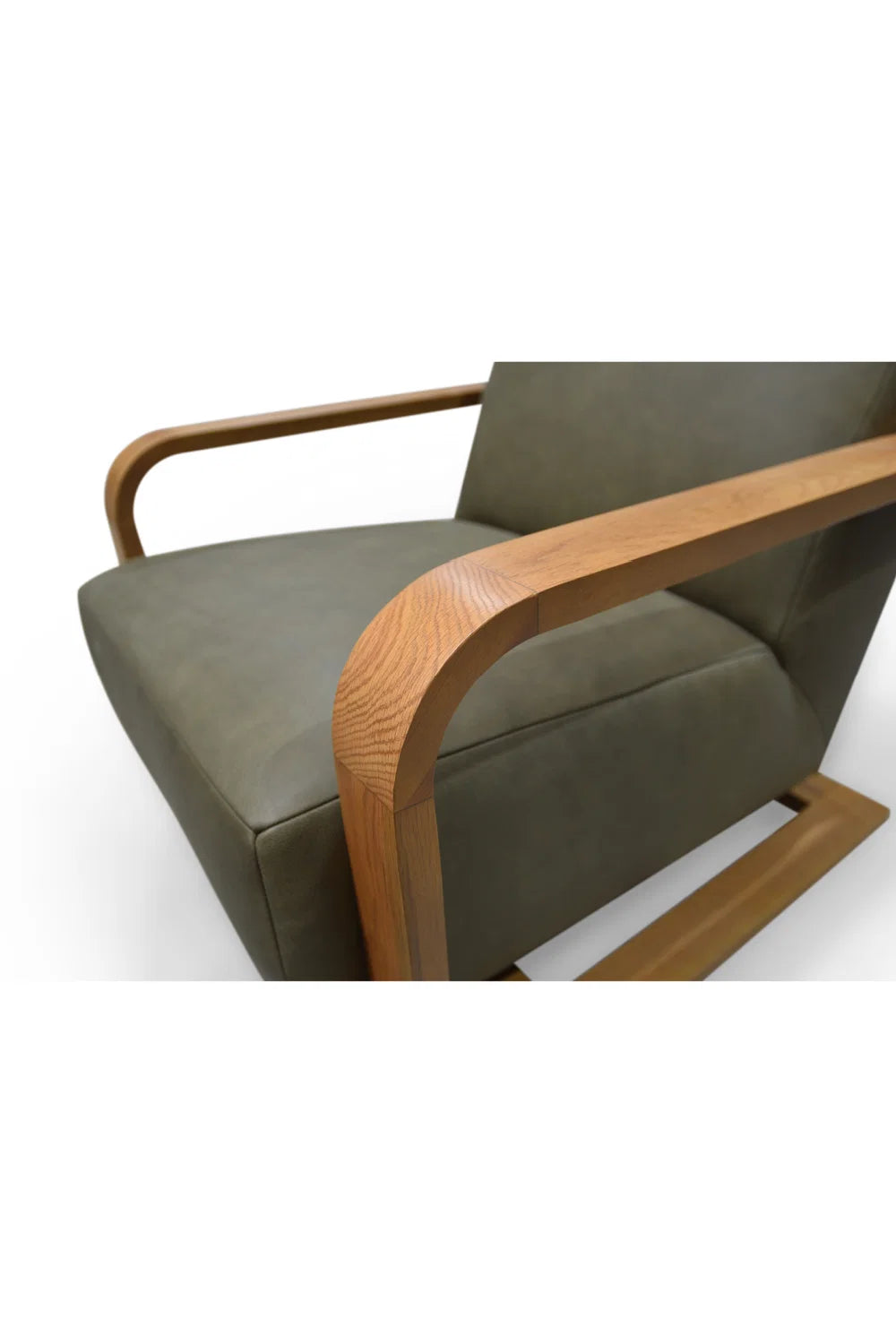 Luxury Oak Framed Lounge Chair Modern Italian Style for Villa