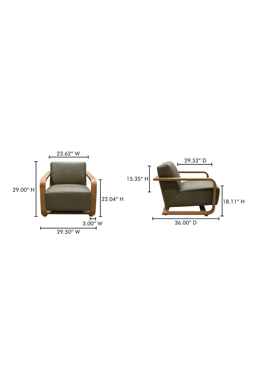 Luxury Oak Framed Lounge Chair Modern Italian Style for Villa