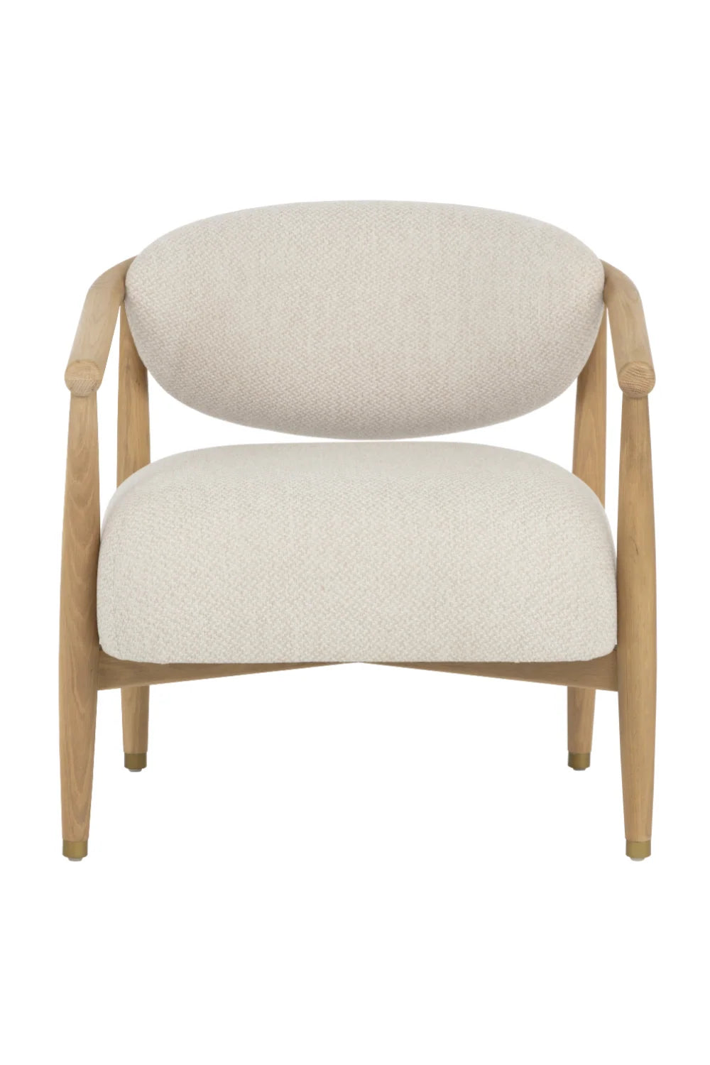 Luxury Oak Framed Lounge Chair Modern Italian Style for Villa