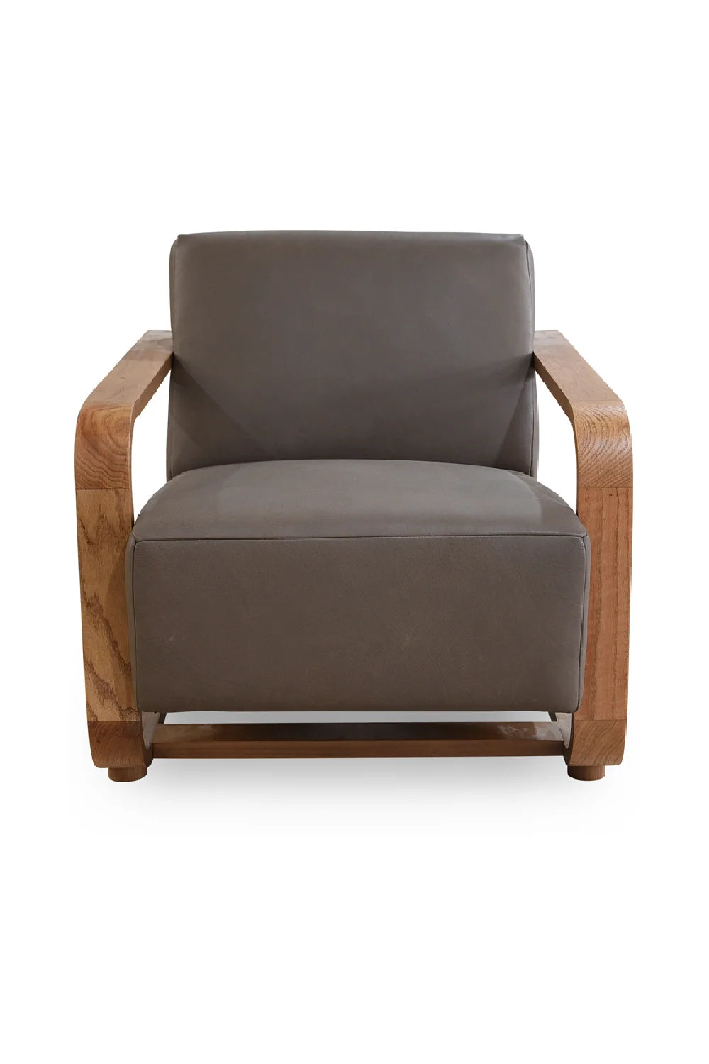Luxury Oak Framed Lounge Chair Modern Italian Style for Villa