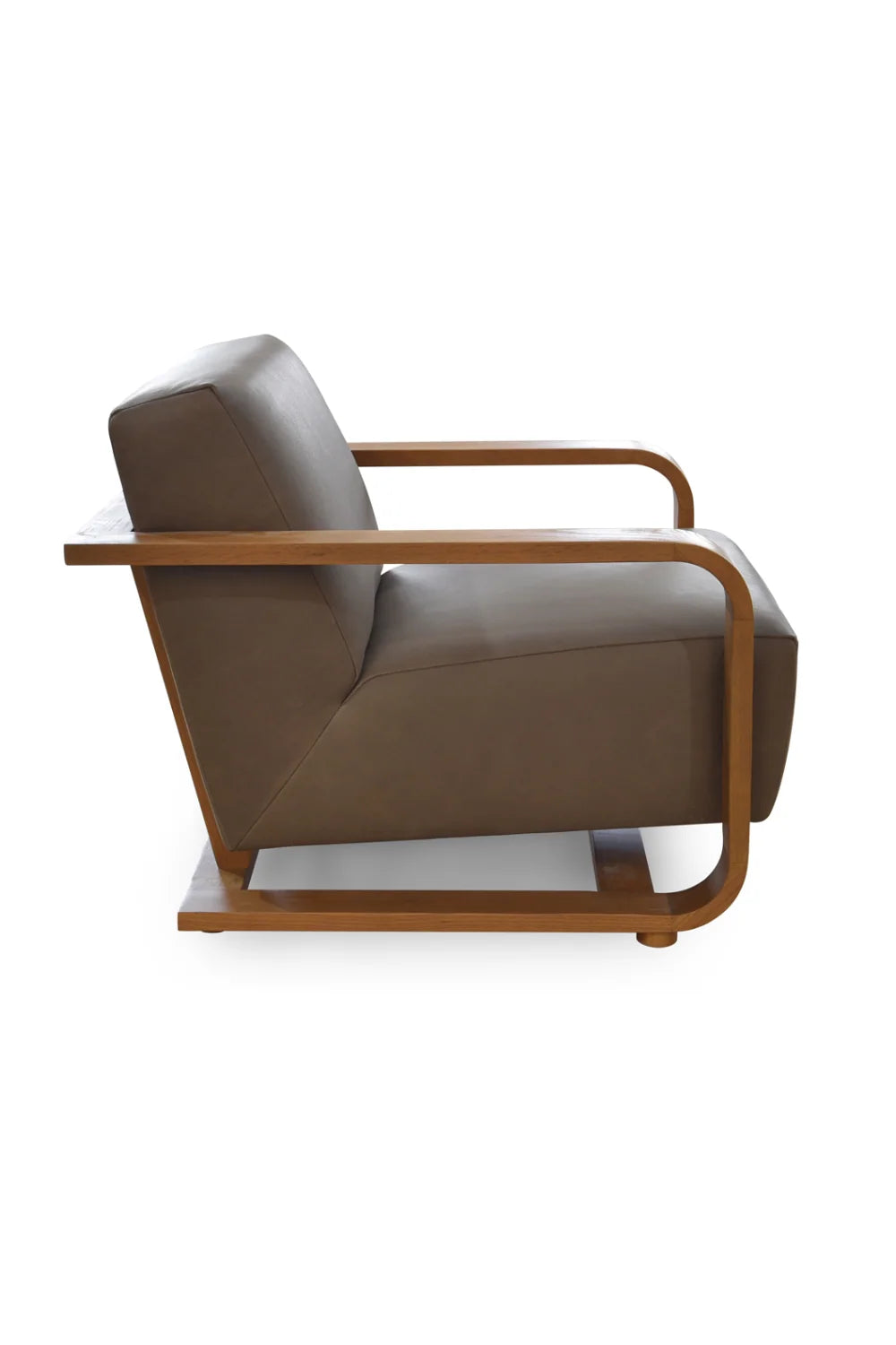 Luxury Oak Framed Lounge Chair Modern Italian Style for Villa