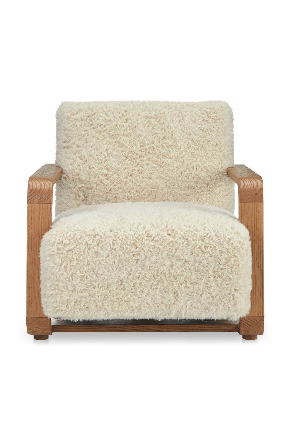 Luxury Oak Framed Lounge Chair Modern Italian Style for Villa