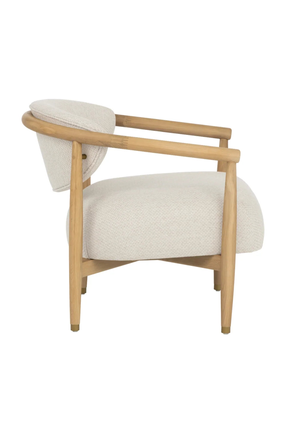 Luxury Oak Framed Lounge Chair Modern Italian Style for Villa