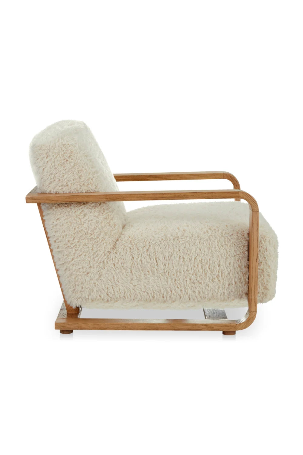 Luxury Oak Framed Lounge Chair Modern Italian Style for Villa