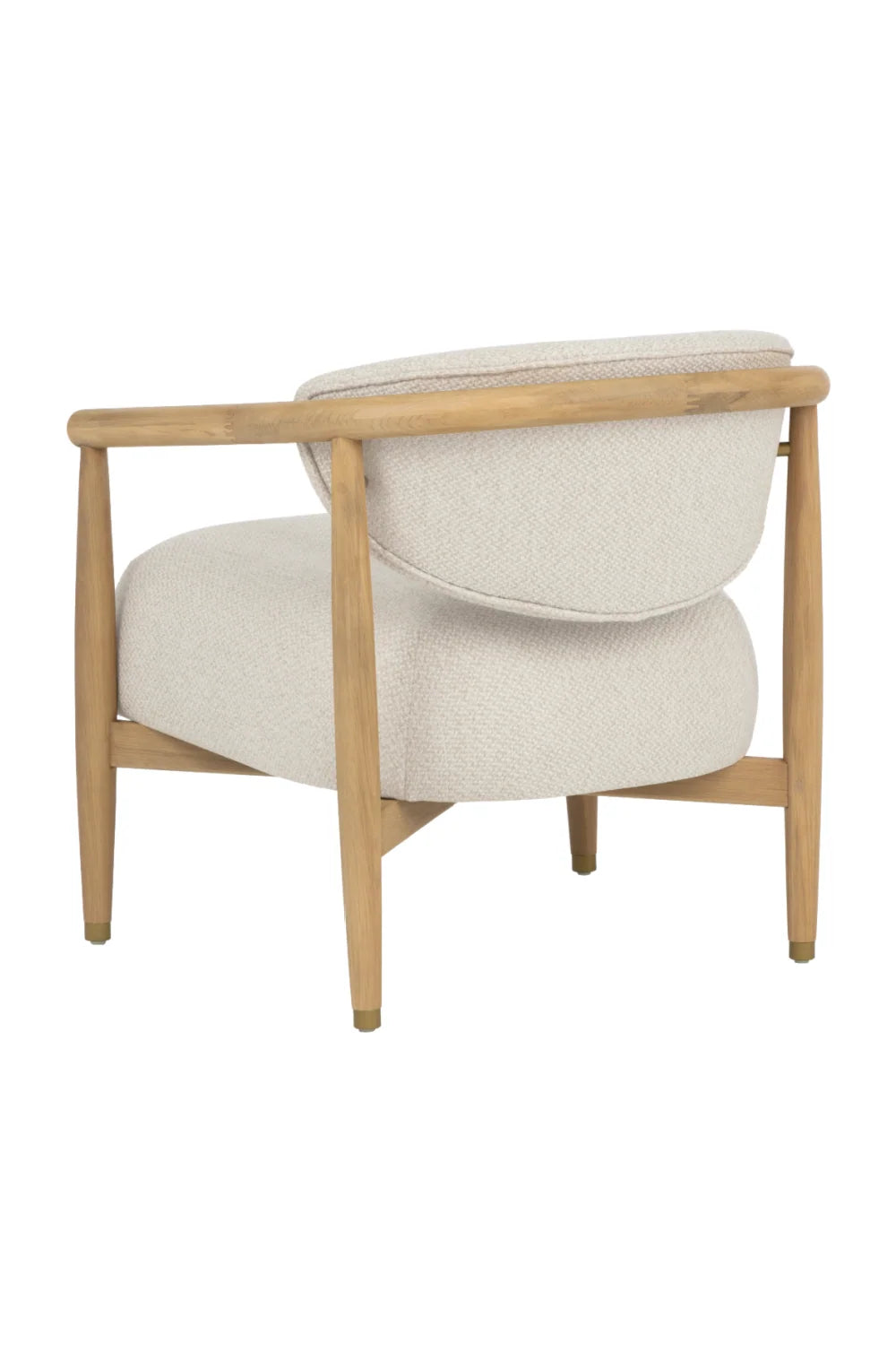 Luxury Oak Framed Lounge Chair Modern Italian Style for Villa